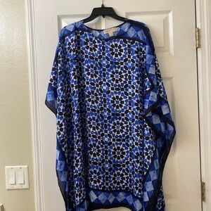Michael Kors blouse or swimming cover up in    S/M size blue white and blsck